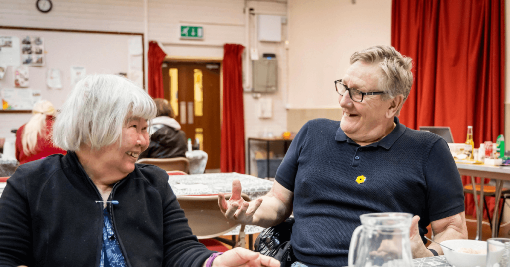Two people having a chat